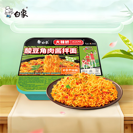 白象大辣娇酸豆角肉酱拌面桶装 120x12