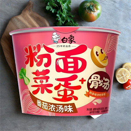 白象粉面番茄浓汤味桶装 158gx12
