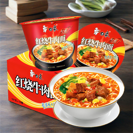 白象经典红烧牛肉面 107gx12
