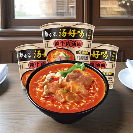 白象汤好喝辣牛肉桶装119g 1x12