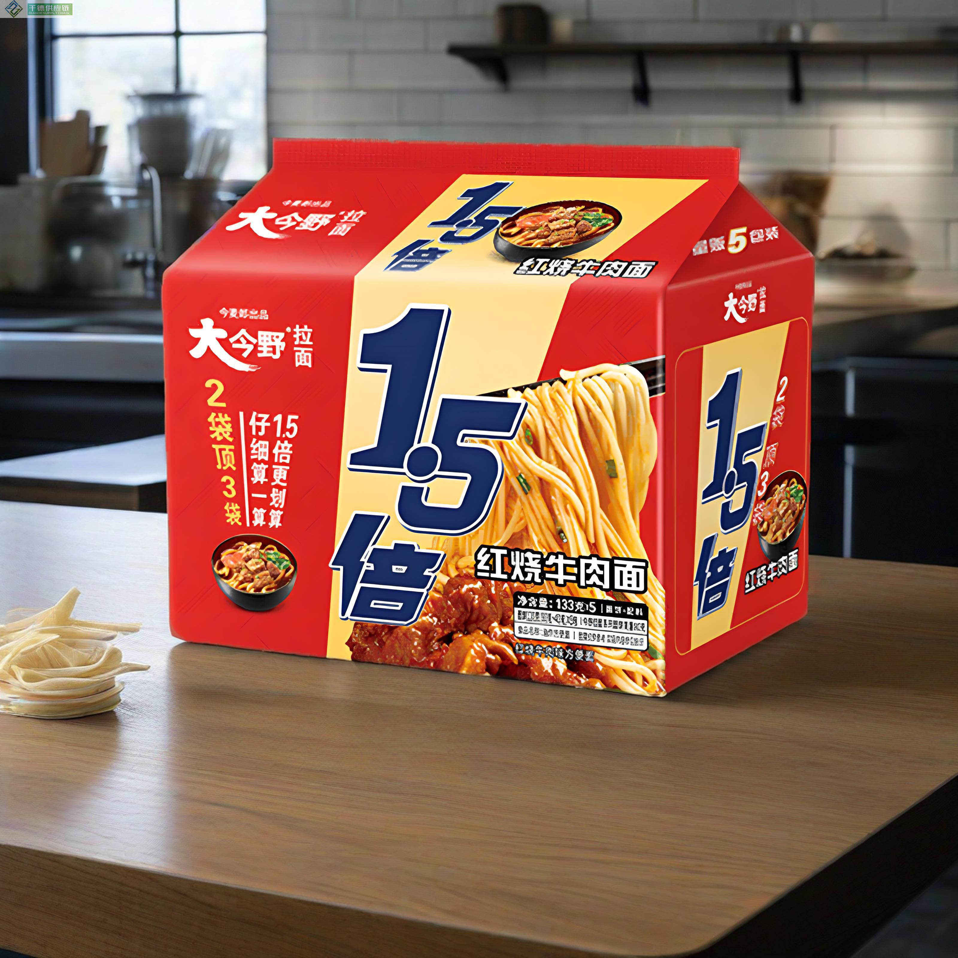 今麦郎大今野1.5倍红烧牛肉面133g×5×6